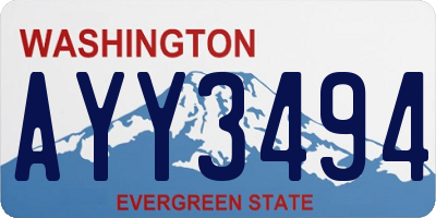 WA license plate AYY3494