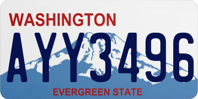 WA license plate AYY3496