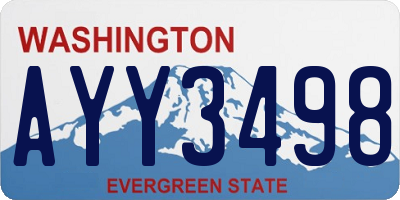 WA license plate AYY3498