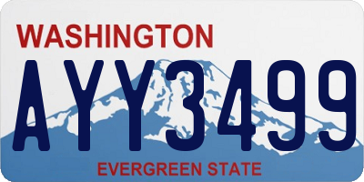 WA license plate AYY3499