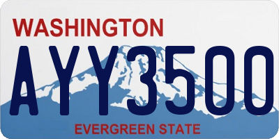 WA license plate AYY3500