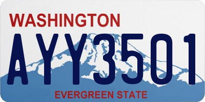 WA license plate AYY3501