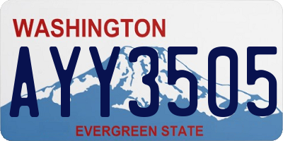 WA license plate AYY3505