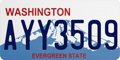 WA license plate AYY3509