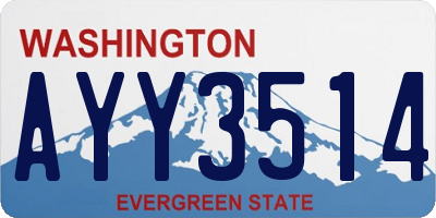 WA license plate AYY3514