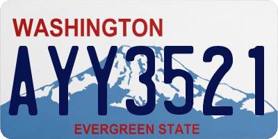 WA license plate AYY3521