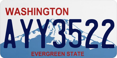 WA license plate AYY3522