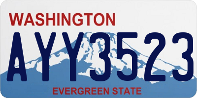 WA license plate AYY3523