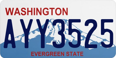 WA license plate AYY3525