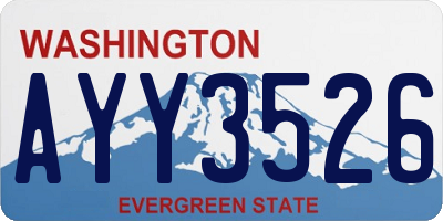 WA license plate AYY3526