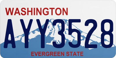 WA license plate AYY3528