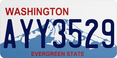 WA license plate AYY3529