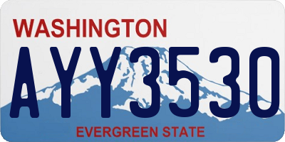 WA license plate AYY3530