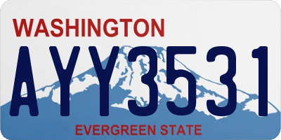 WA license plate AYY3531