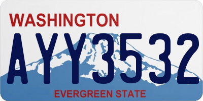 WA license plate AYY3532