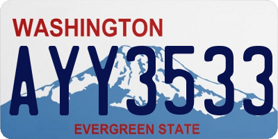 WA license plate AYY3533