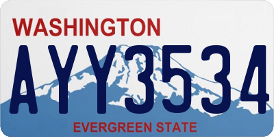 WA license plate AYY3534