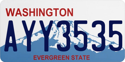 WA license plate AYY3535