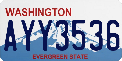 WA license plate AYY3536