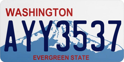 WA license plate AYY3537