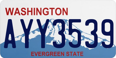 WA license plate AYY3539