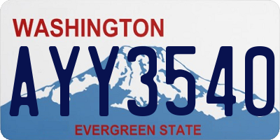 WA license plate AYY3540