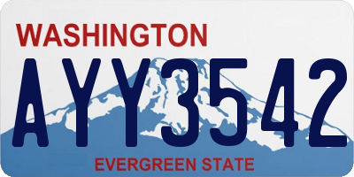 WA license plate AYY3542