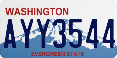 WA license plate AYY3544