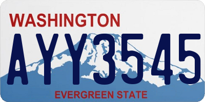 WA license plate AYY3545