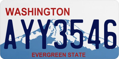 WA license plate AYY3546