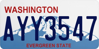 WA license plate AYY3547