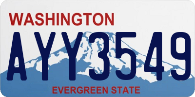 WA license plate AYY3549