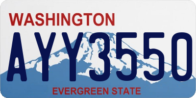 WA license plate AYY3550