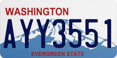 WA license plate AYY3551