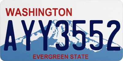 WA license plate AYY3552