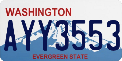 WA license plate AYY3553