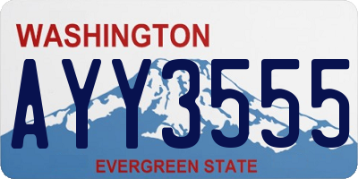 WA license plate AYY3555