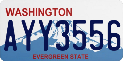 WA license plate AYY3556