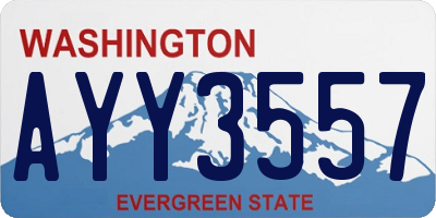 WA license plate AYY3557