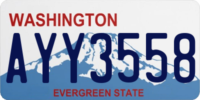 WA license plate AYY3558