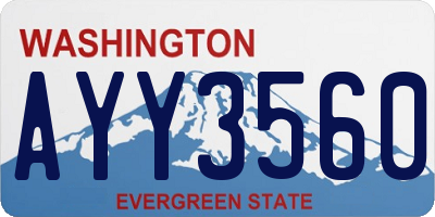 WA license plate AYY3560