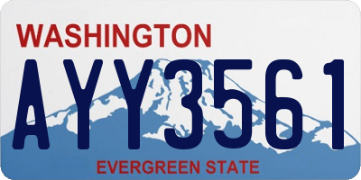 WA license plate AYY3561