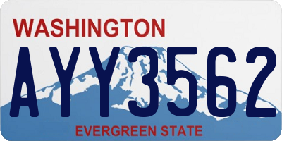 WA license plate AYY3562