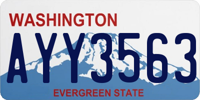 WA license plate AYY3563