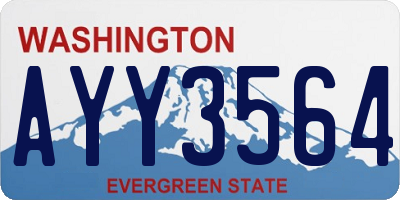 WA license plate AYY3564