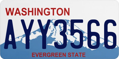 WA license plate AYY3566