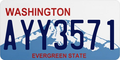 WA license plate AYY3571