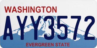 WA license plate AYY3572