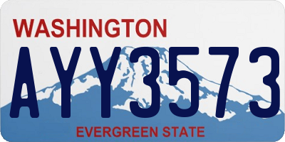 WA license plate AYY3573