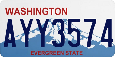 WA license plate AYY3574